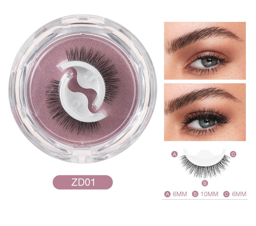 Self-applying and reusable eyelashes