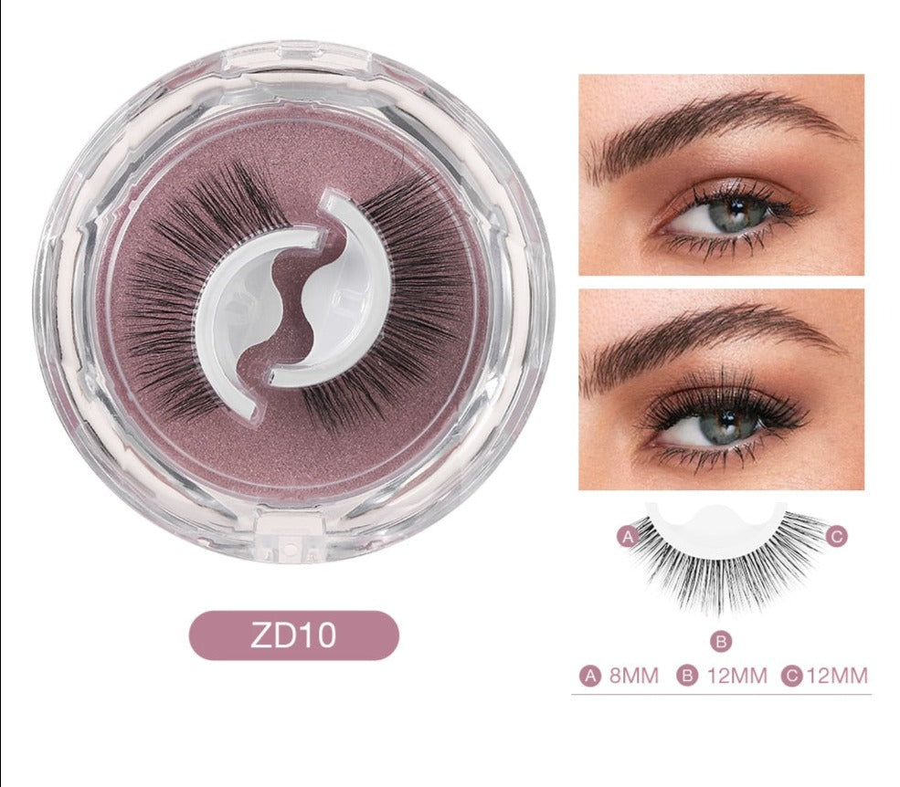Self-applying and reusable eyelashes
