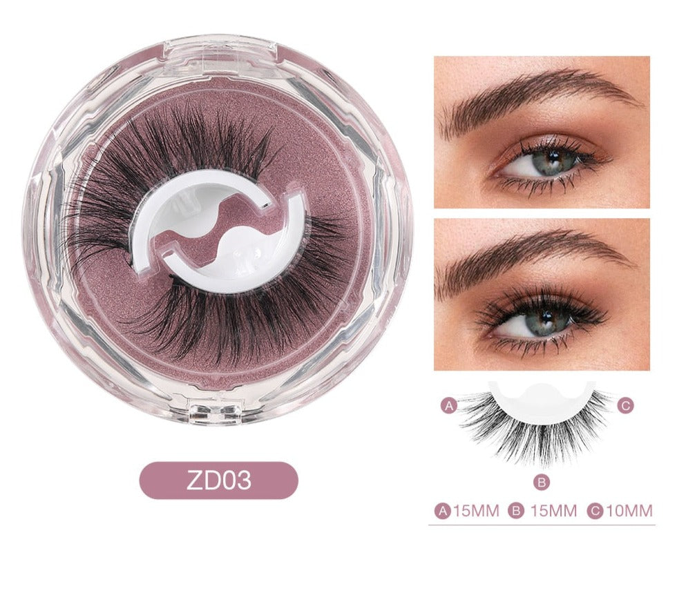 Self-applying and reusable eyelashes