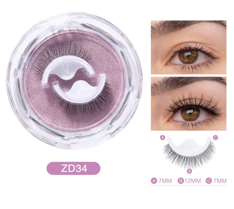 Self-applying and reusable eyelashes